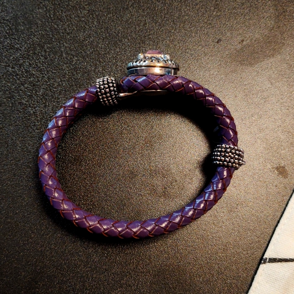 Purple rope rhinestone bracelet